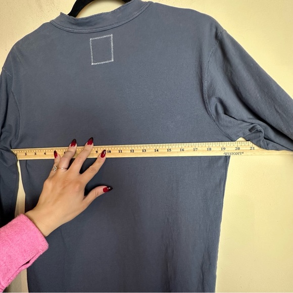 Billy Reid Henley Cotton Long Sleeve Tee Shirt Blue Men's Size Large - Picture 8 of 12